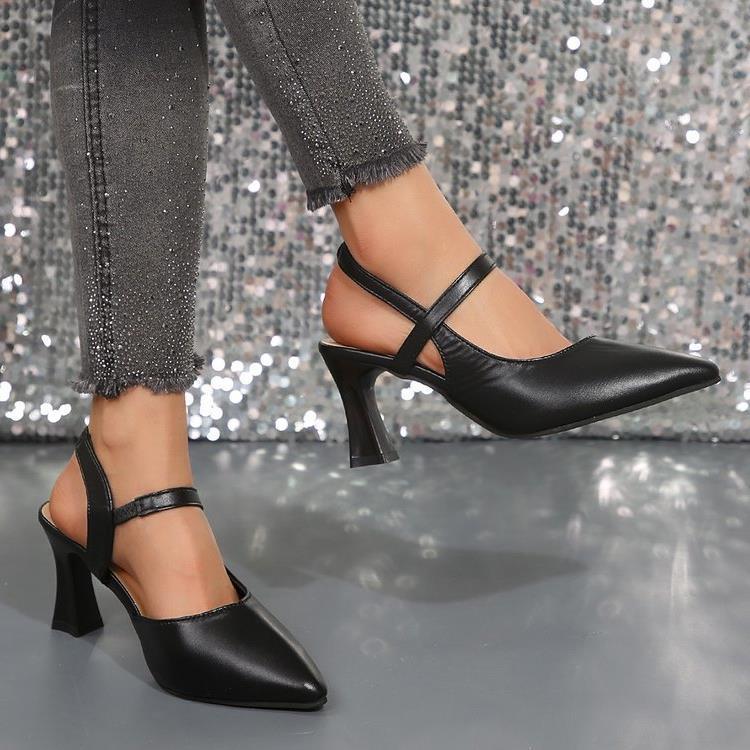 Damen elegante Slingback-Pumps mit modischer Riemchenverzierung EB