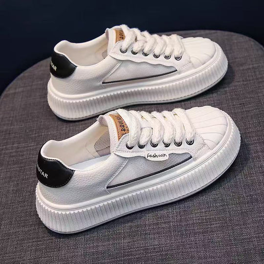 Damen Sneakers mit hohem Plateau und atmungsaktivem Obermaterial EB
