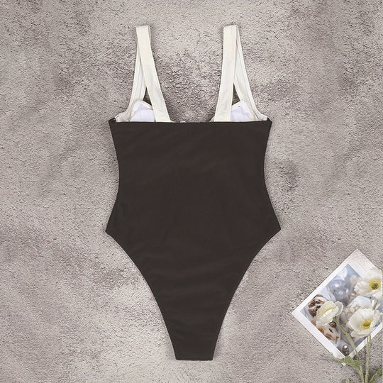 Damen Eleganter Hochgeschnittener Einteiler-Badeanzug EB