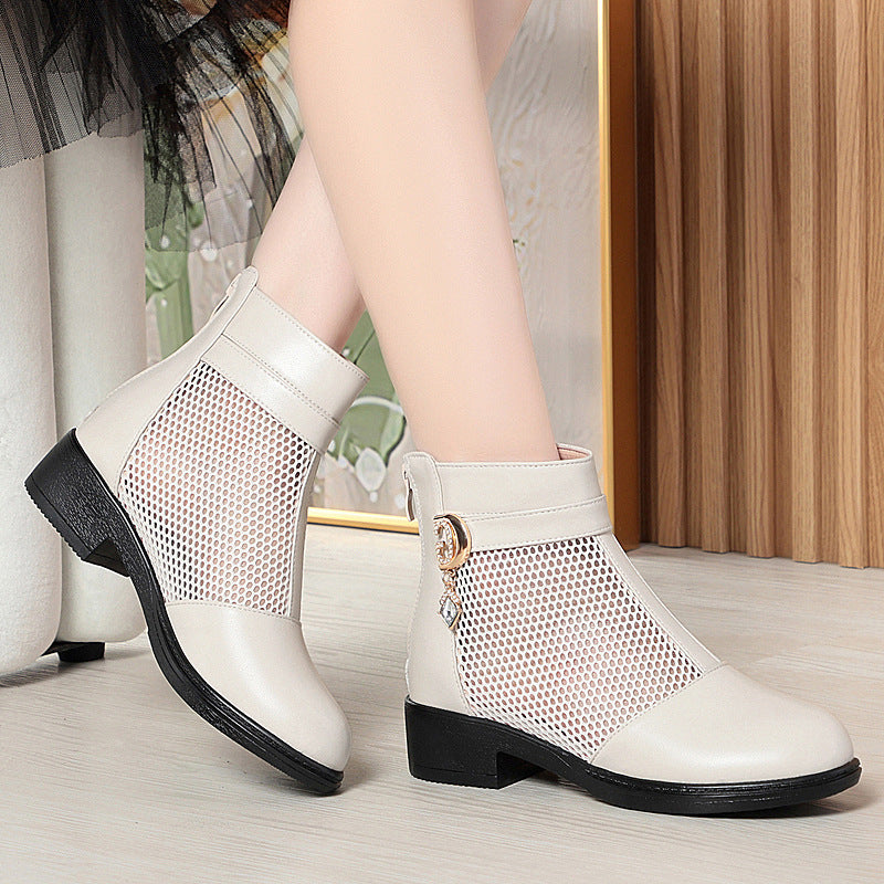 Damen Stiefeletten mit durchlässigem Netzdesign und elegantem Schmuckdetail EB