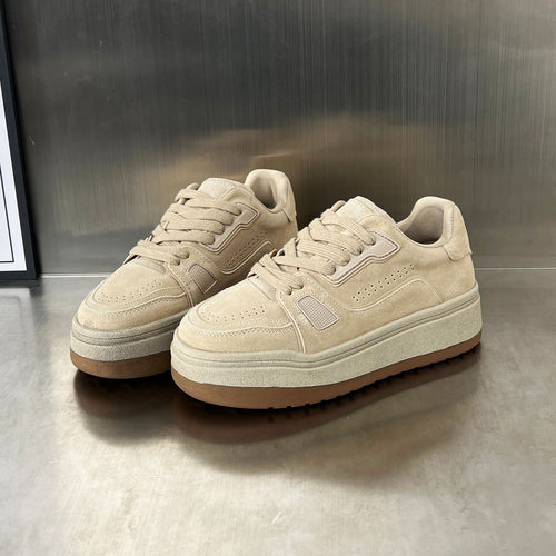 Damen Chunky Sneakers aus hochwertigem Wildleder mit bequemem Fußbett und rutschfester Sohle EB