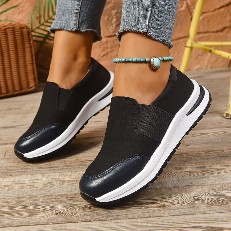 Damen sportliche Slip-Ons mit dämpfender Sohle und elastischem Riemendesign EB