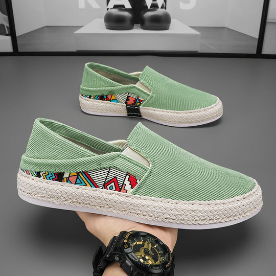 Damen modische und bequeme Slip-On Espadrilles mit farbenfrohen Akzenten EB