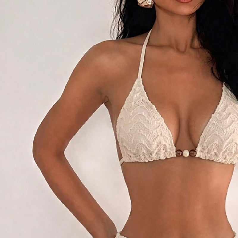 Damen Spitzen-Bikini-Set mit raffiniertem Wickelrock EB