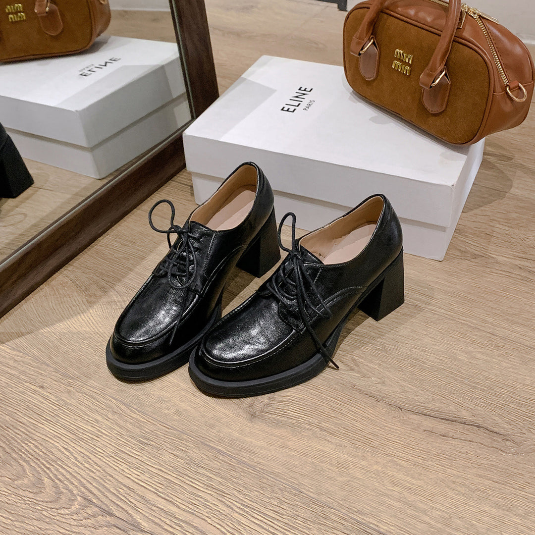Damen Elegante Schnürschuhe mit modischem Blockabsatz EB