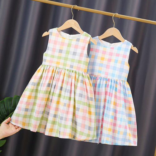 Mädchen Sommerkleid mit kariertem Design EB