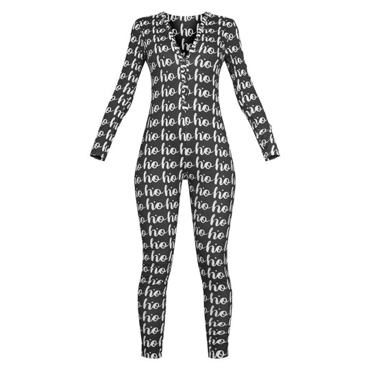 Damen Gemütlicher Jumpsuit mit Weihnachtsmotiv und langer Arm EB