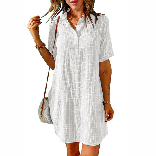 Damen Freizeitkleid mit Knopfdetails und lässiger Schnitt EB
