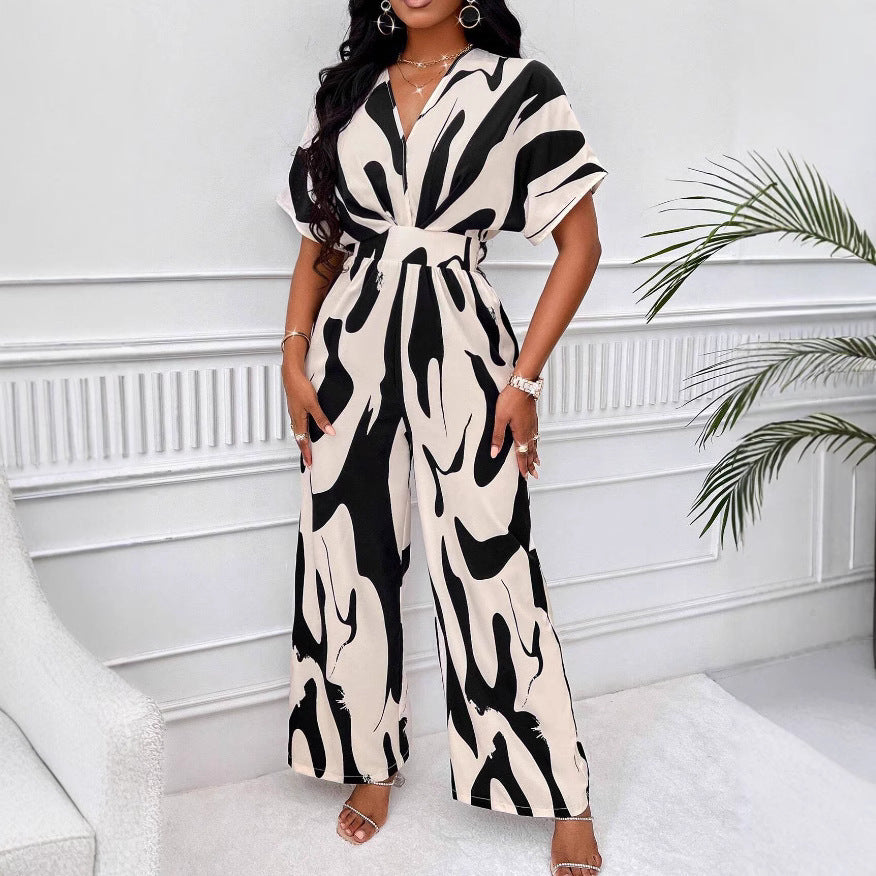 Damen Jumpsuit mit weiten Ärmeln und elegantem Gürtel EB