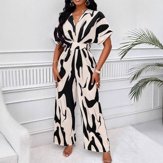 Damen Jumpsuit mit weiten Ärmeln und elegantem Gürtel EB