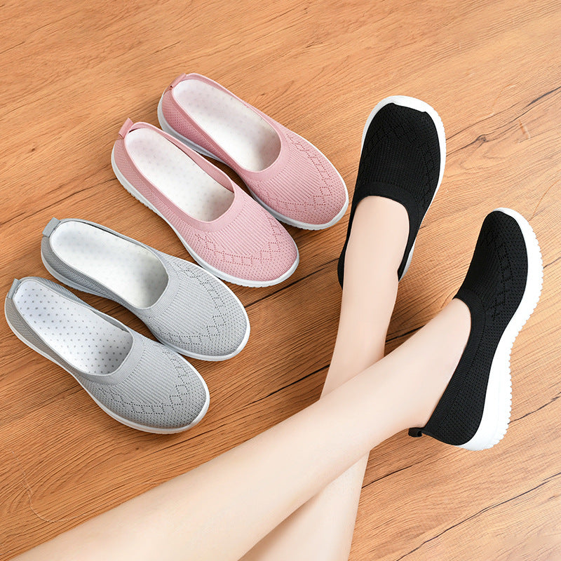 Damen Bequeme Slip-On Schuhe mit flexibler Sohle und atmungsaktivem Obermaterial EB
