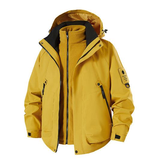 Herren wetterfeste Hardshell-Jacke mit herausnehmbarer Thermofleece-Weste EB