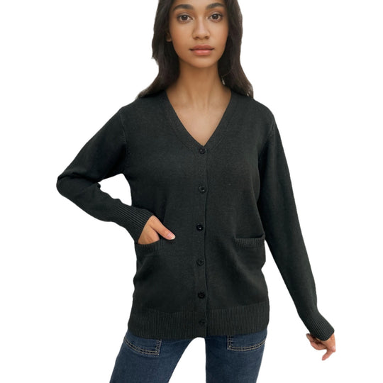 Damen weiche Strickjacke mit Taschen EB