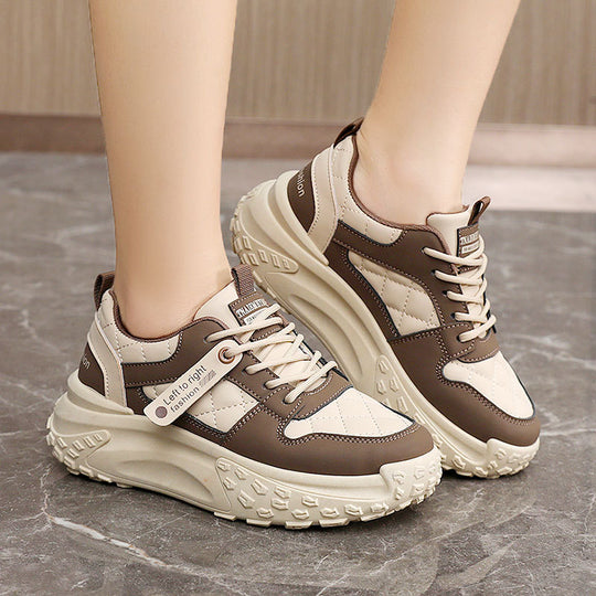 Damen modische Chunky Sneakers mit strapazierfähigem Obermaterial und bequemer Dämpfung EB