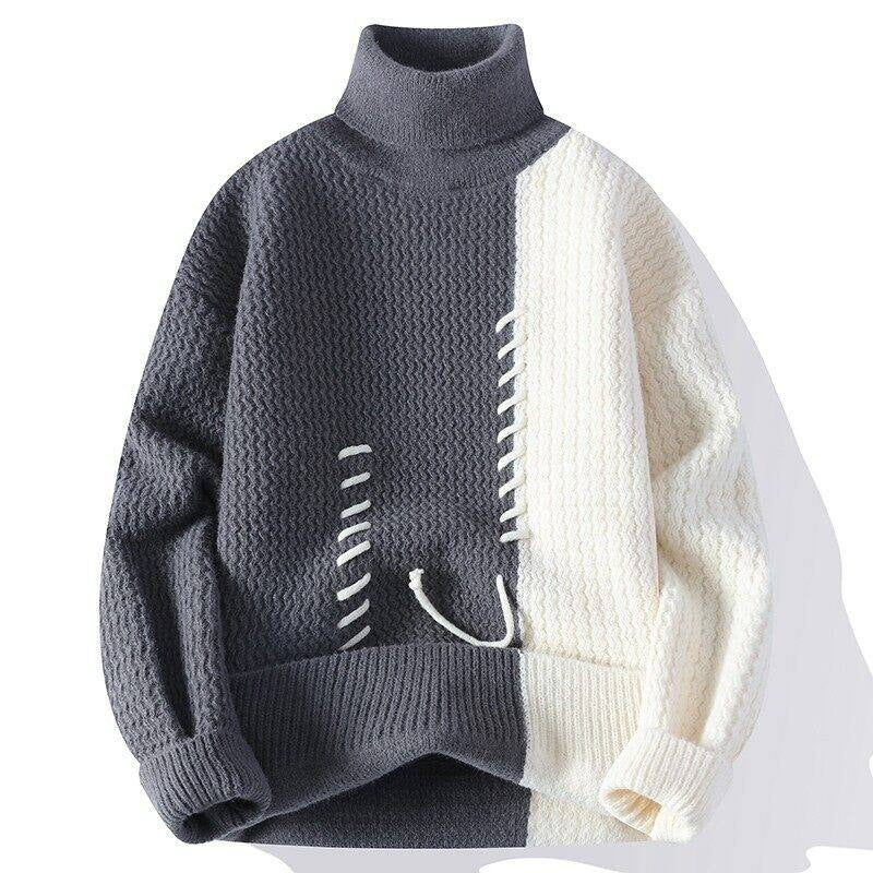 Unisex nan strukturierter Oversize-Strickpullover mit Zopfmuster und dekorativer Steppnaht EB