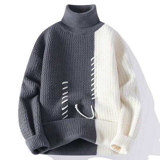 Unisex nan strukturierter Oversize-Strickpullover mit Zopfmuster und dekorativer Steppnaht EB