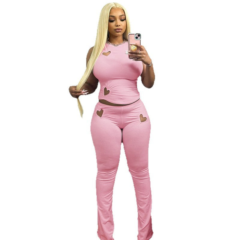 Damen Sportliches Set mit Herzen und figurformendem Schnitt EB