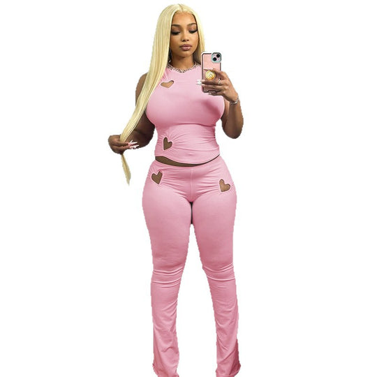 Damen Sportliches Set mit Herzen und figurformendem Schnitt EB