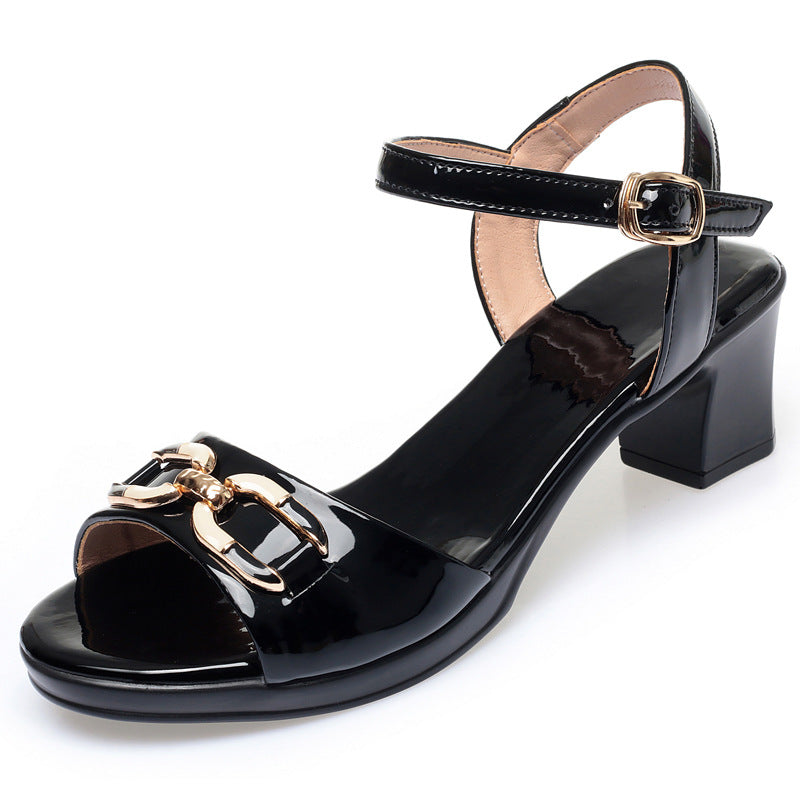 Damen Blockabsatz Sandaletten mit elegantem Riemchendesign und funkelnden Akzenten EB