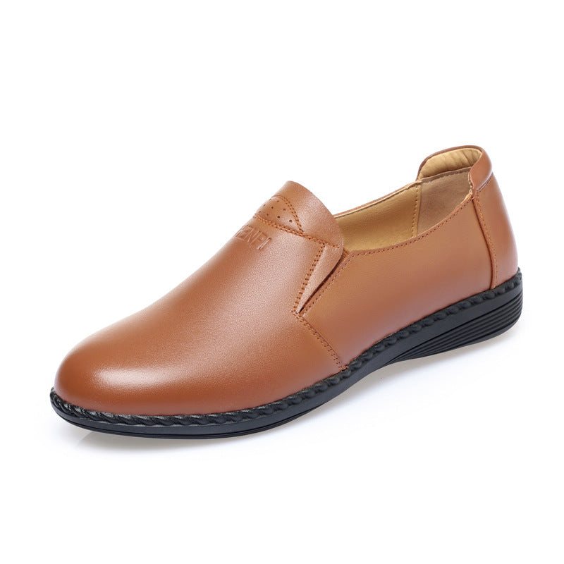 Damen Slipper aus hochwertigem Leder mit elastischem Einstieg und rutschfester Sohle EB