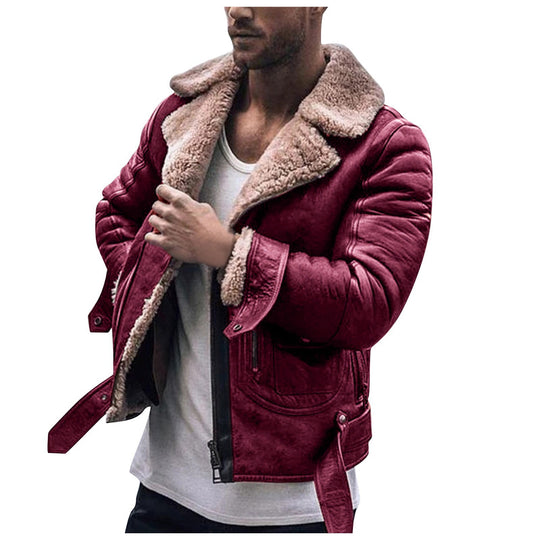 Herren jacke mit schickem Kunstfellkragen EB