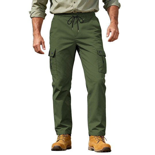 Herren nan robuste Outdoor-Cargohose mit elastischem Tunnelzugbund und aufgesetzten Klappentaschen EB