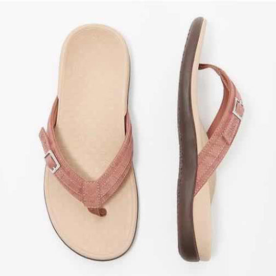 Damen Elegante und komfortable Zehentrenner-Sandalen mit verstellbarem Riemen EB