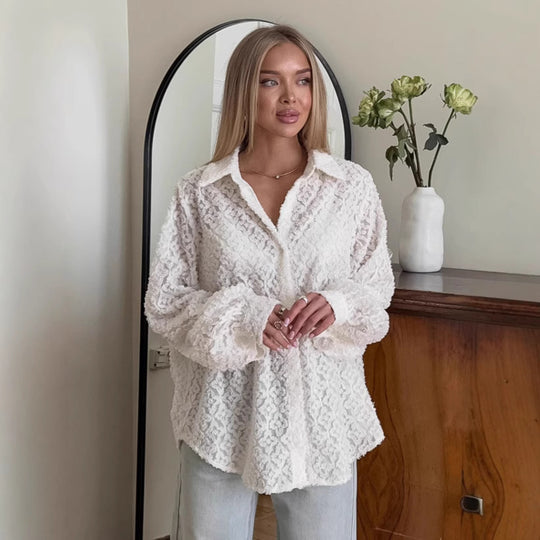 Damen Oversized Jacke mit strukturiertem Material EB