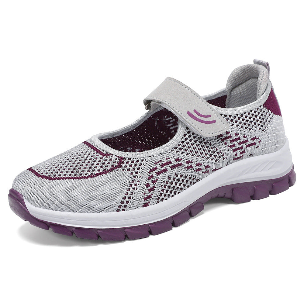 Damen Sportliche Slip-On Sneakers mit verstellbarem Riemen EB