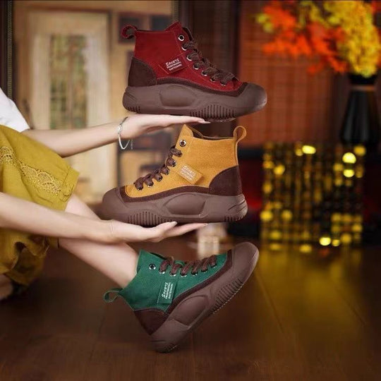 Damen Sportliche High-Top Sneakers mit rutschfester Sohle und atmungsaktivem Obermaterial EB