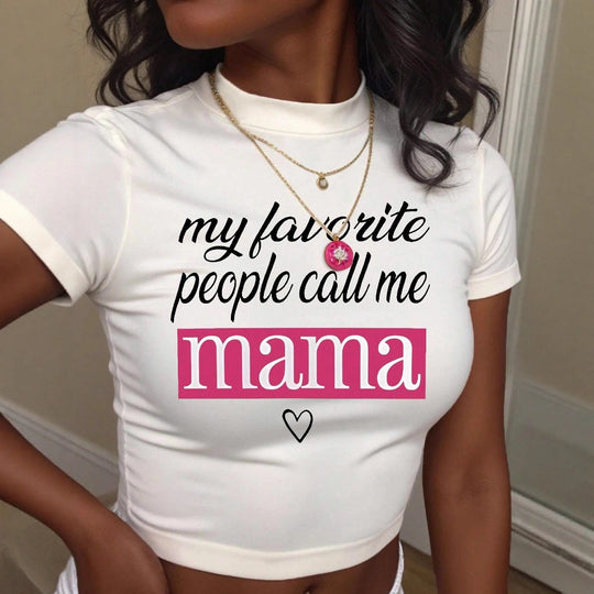 Damen Crop-Top mit auffälligem Statement-Druck EB