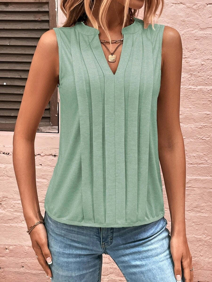 Damen elegante ärmellose Bluse EB