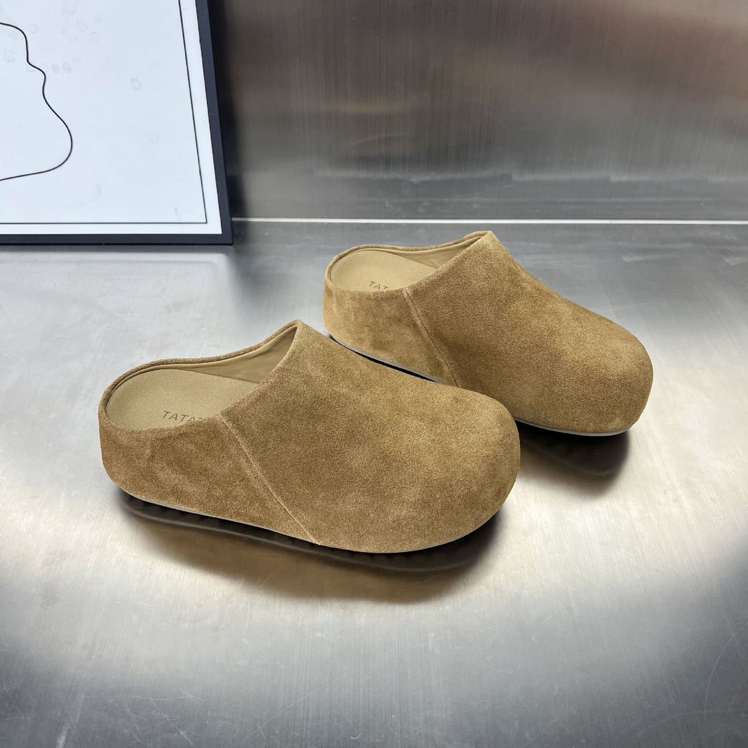 Damen Komfortable Wildleder-Clogs mit anatomischem Fußbett und rutschfester Sohle EB