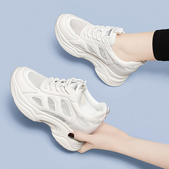 Damen Bequeme Lauf-Sneaker mit atmungsaktivem Mesh-Obermaterial und stoßdämpfender Sohle EB