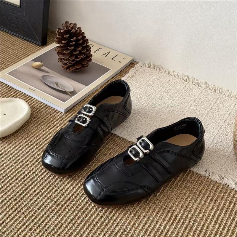 Damen modische Ballerinas mit floralem Design und glänzender Oberfläche EB