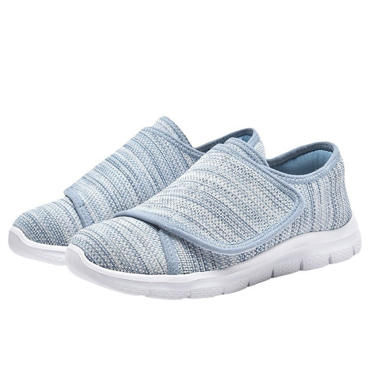 Damen Bequeme Slip-On Sneakers mit hygienischem Designer-Klettverschluss EB