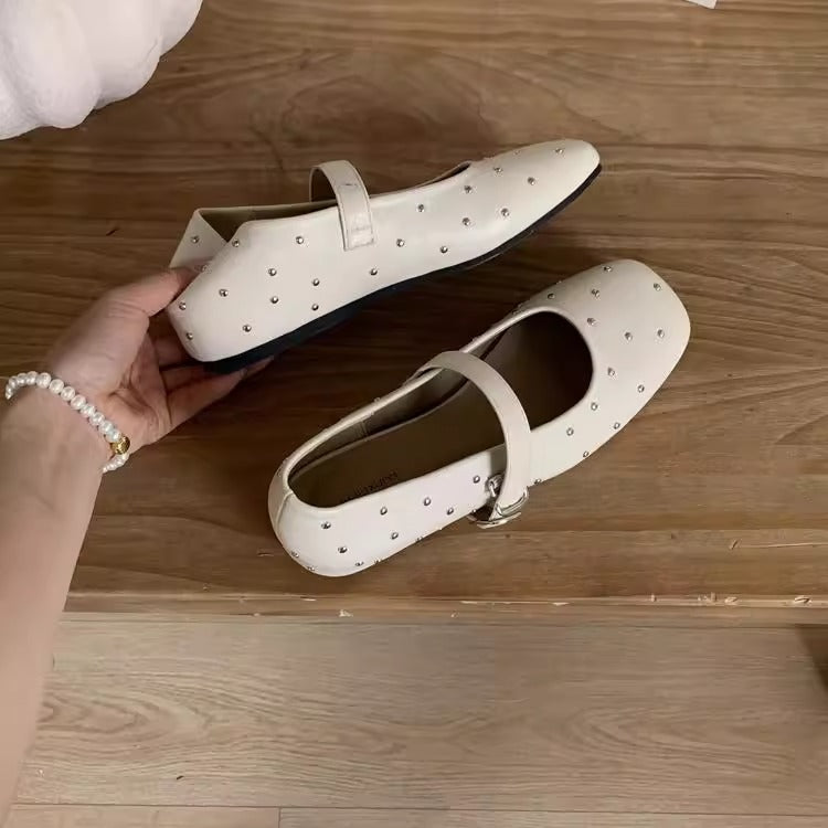 Damen Elegante Ballerinas mit dekorativen Strasssteinen EB