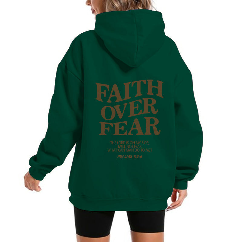 Damen Kapuzensweater mit motivierendem Schriftzug und bequemem Schnitt EB