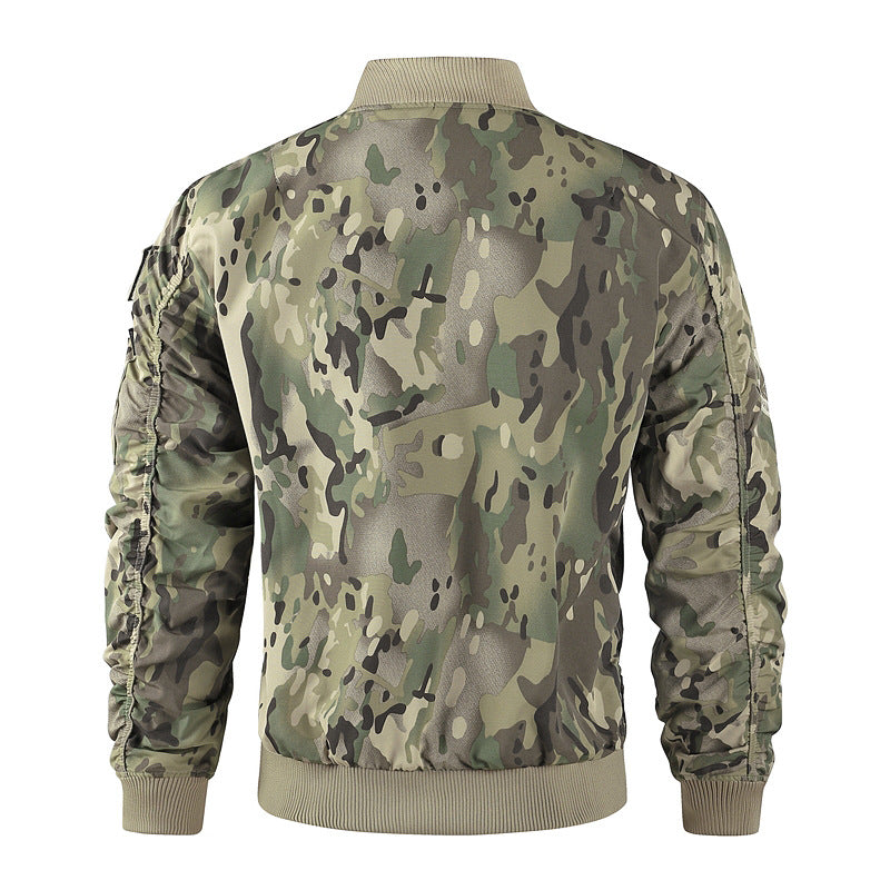 Herren nan klassische Bomberjacke im Pilotendesign mit Multifunktionstaschen und robustem Reißverschluss EB
