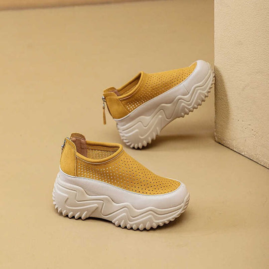 Damen Bequeme Slip-On Sneakers mit luftdurchlässigem Obermaterial und rutschfester Sohle EB