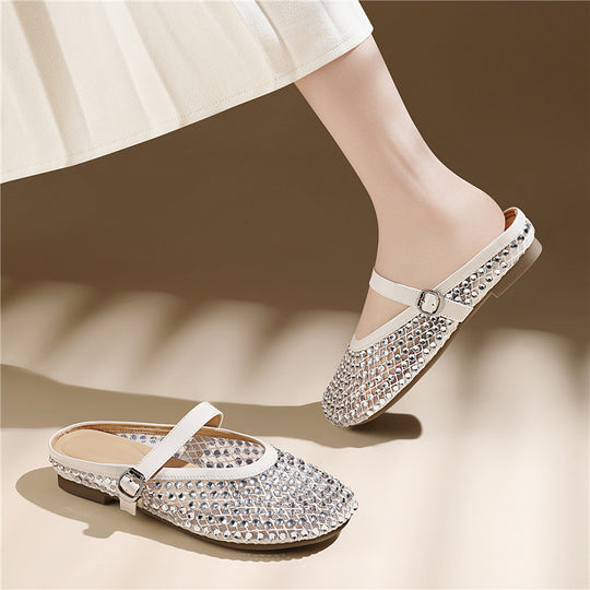 Damen Elegante Mokkassins mit funkelndem Schmuckdetail EB