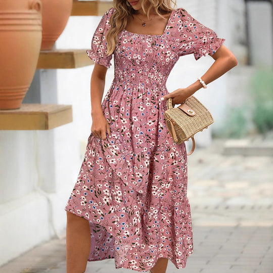Damen Maxikleid mit Blumenmuster EB