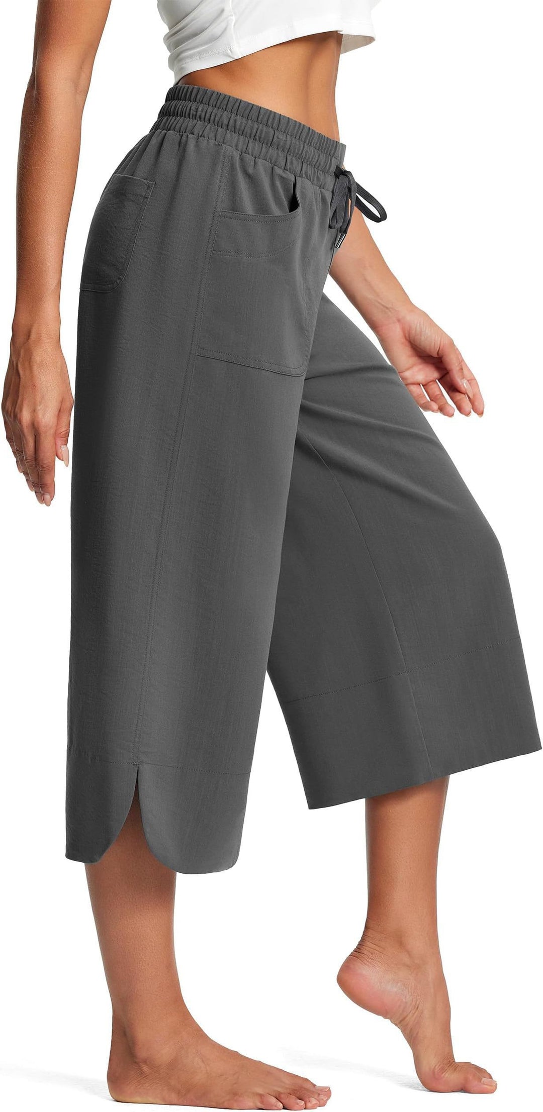 Damen bequeme Culotte mit elastischem Bund und praktischen Taschen EB