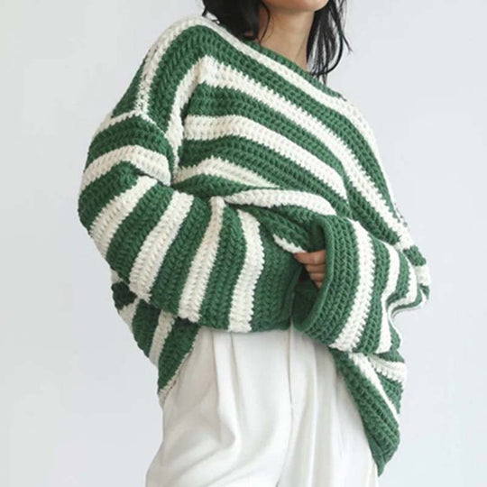 EB | Gestreifter Strickpullover Mit Sanften Farben