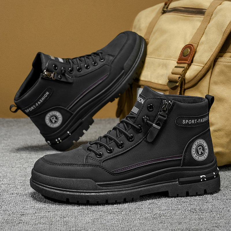 Damen Modische High-Top Sneakers mit praktischem Reißverschluss EB