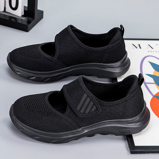 Damen Leichte Komfort-Sneaker mit Klettverschluss EB