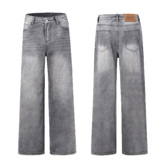 Damen Weite Jeanshose im lässigen Vintage-Stil mit hohem Bund EB