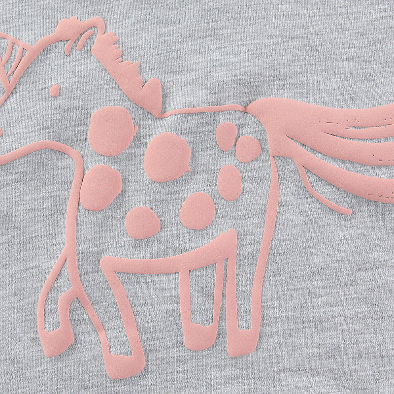 Mädchen Sweatshirt mit verspieltem Pferde-Design EB