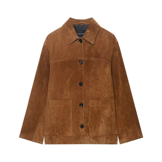 Damen Suedejacke im modernen Schnitt mit großen Taschen EB