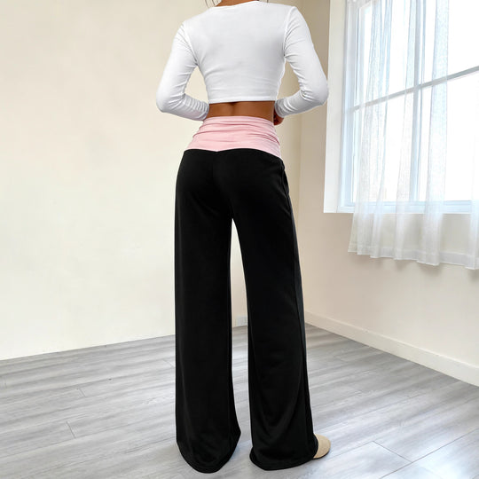 Damen Hochwertige Sporthose mit weitem Bein und Miditaille EB